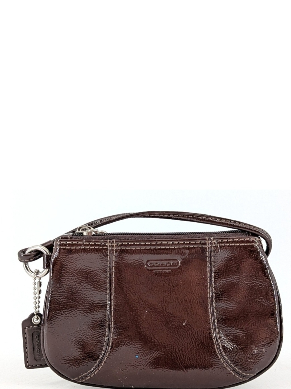 Coach Chocolate Brown Patent Leather Wristlet